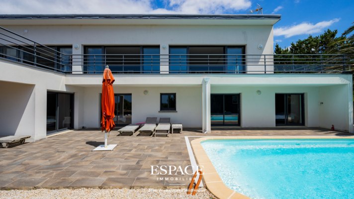 Névez plages à pied - belle maison moderne avec vue mer, piscine et terrasse panoramique